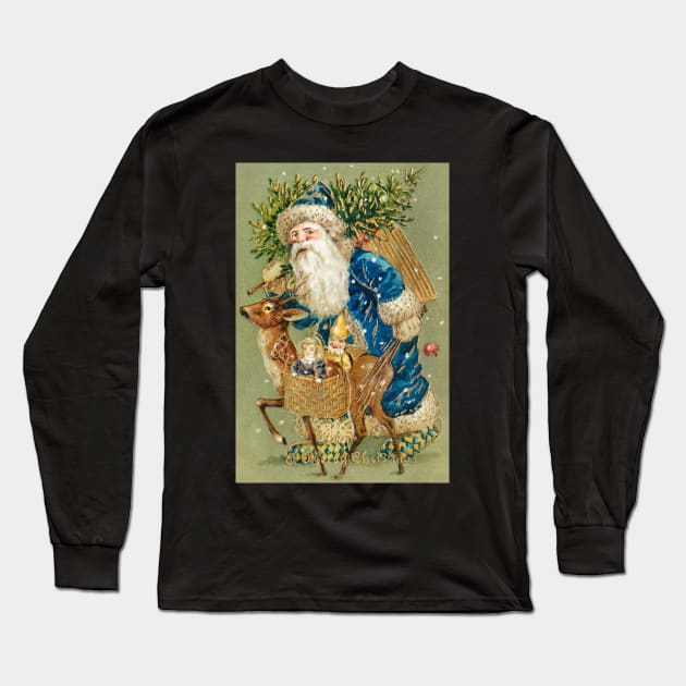 Vintage Santa Claus Long Sleeve T-Shirt by greenoriginals